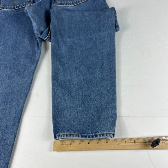 Y2K Levi's Jeans Women's Measured 32x31 550 Relaxed Tapered Blue Denim Tag 14 L - Picture 11 of 16